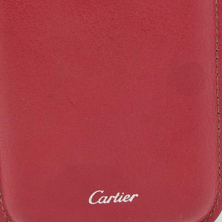 Pre Owned Cartier Pink Leather iPhone Case