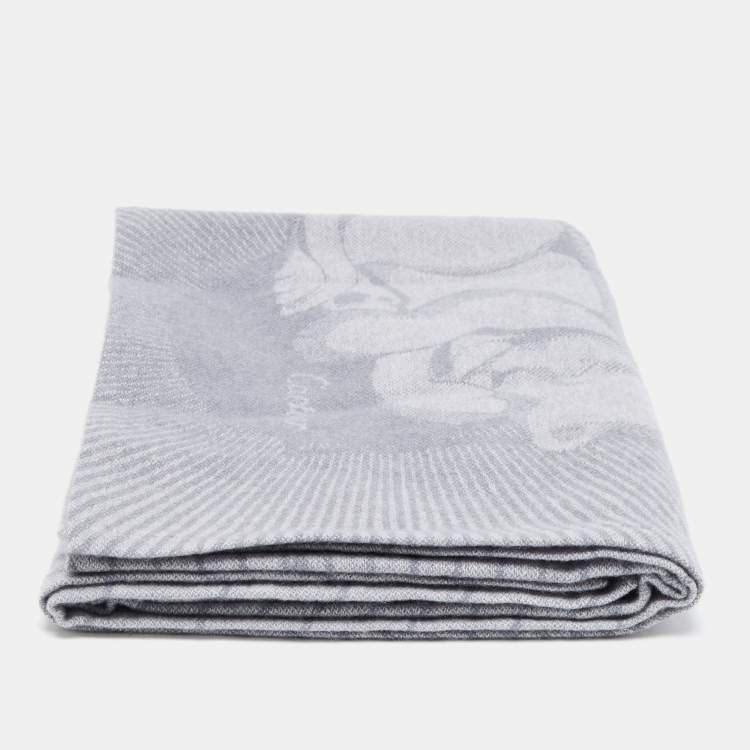 Cartier Grey Panther Motif Cashmere Baby Blanket Cartier TLC