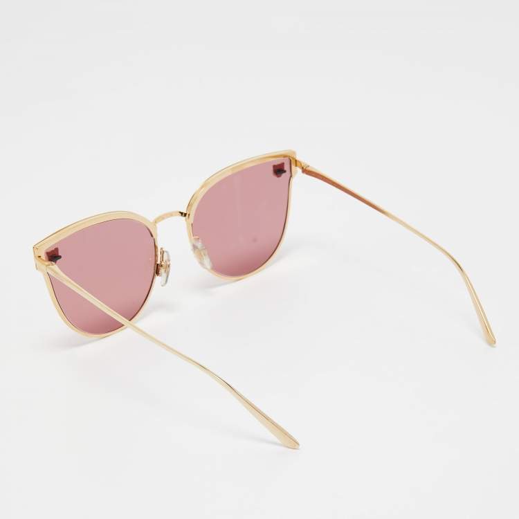 مملوكة مسبقًا Cartier Pink/Gold CT0198S Panthere Cat Eye Sunglasses