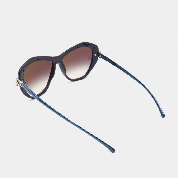 Pre Owned Cartier Navy Blue/Black Gradient Panthere De Cartier Cat Eye Sunglasses