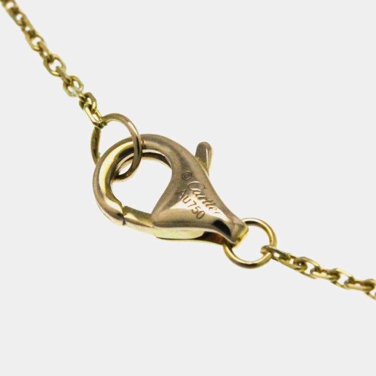 Pre Owned Cartier 18K Yellow, Rose, White Gold and Diamond Trinity Pendant Necklace 