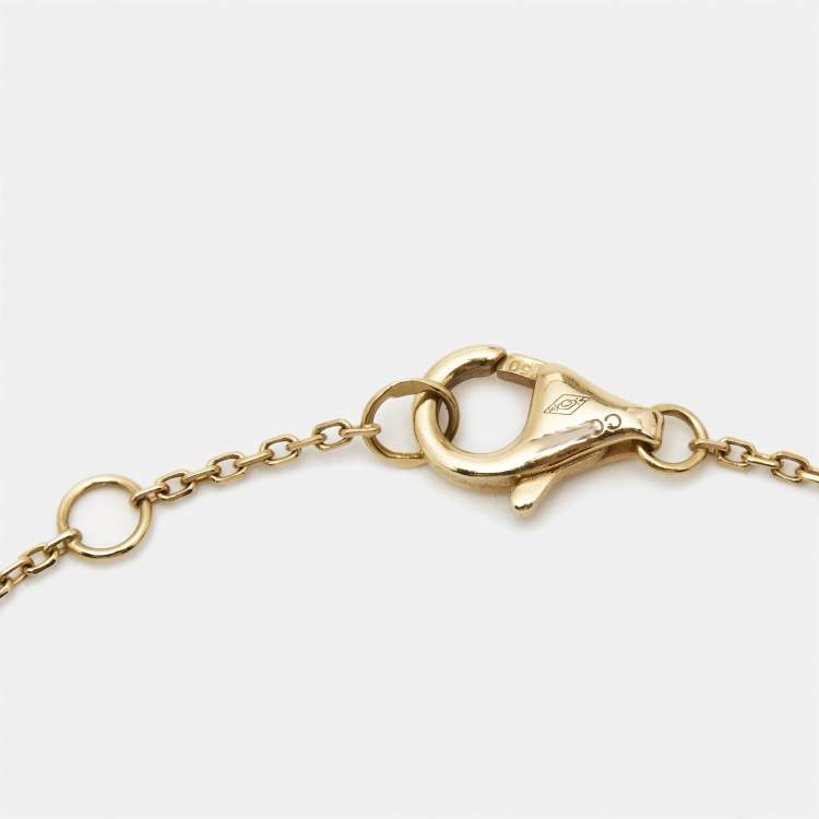 Pre Owned Cartier Amulette De Cartier Mother of Pearl Diamond 18k Yellow Gold Bracelet