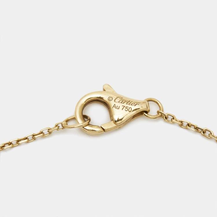 Pre Owned Cartier Amulette De Cartier Mother of Pearl Diamond 18k Yellow Gold Bracelet
