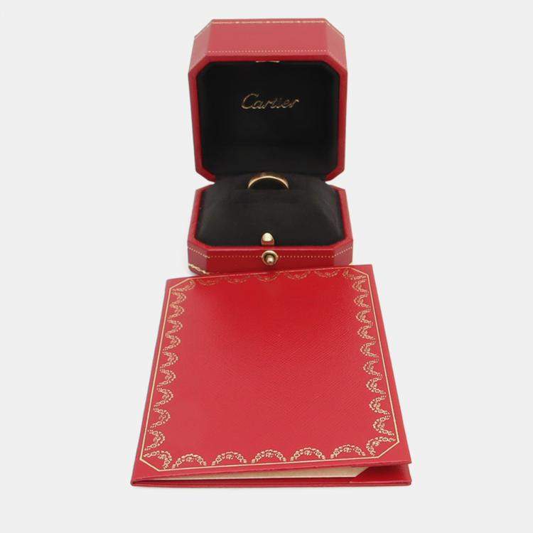 Pre Owned Cartier 18k Yellow Gold Logo de Cartier Ring Size 7