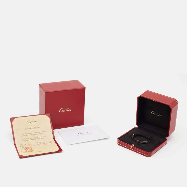 Pre Owned Cartier Love  18k White Gold Open Cuff Bracelet 17