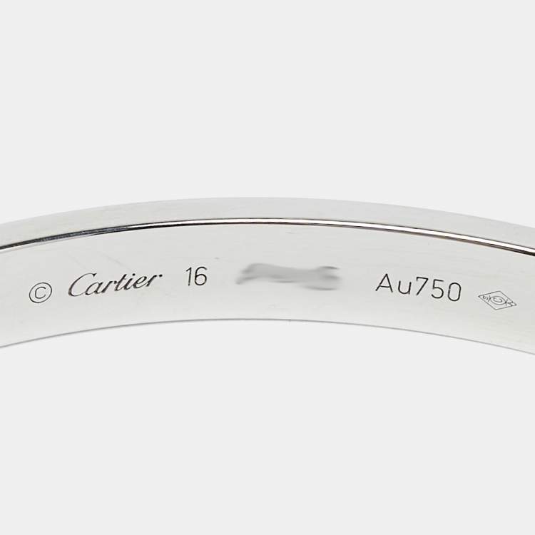 Pre Owned Cartier Love 18k White Gold Bracelet 16