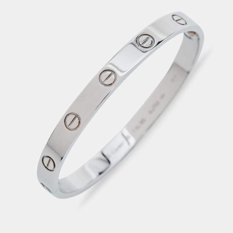 Pre Owned Cartier Love 18k White Gold Bracelet 16