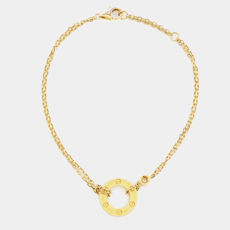 Pre Owned Cartier Love Diamond 18k Yellow Gold Bracelet