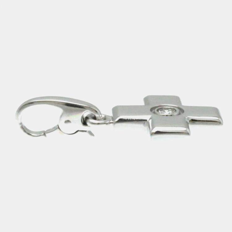 Pre Owned Cartier 18K White Gold and Diamond Cross Charm 