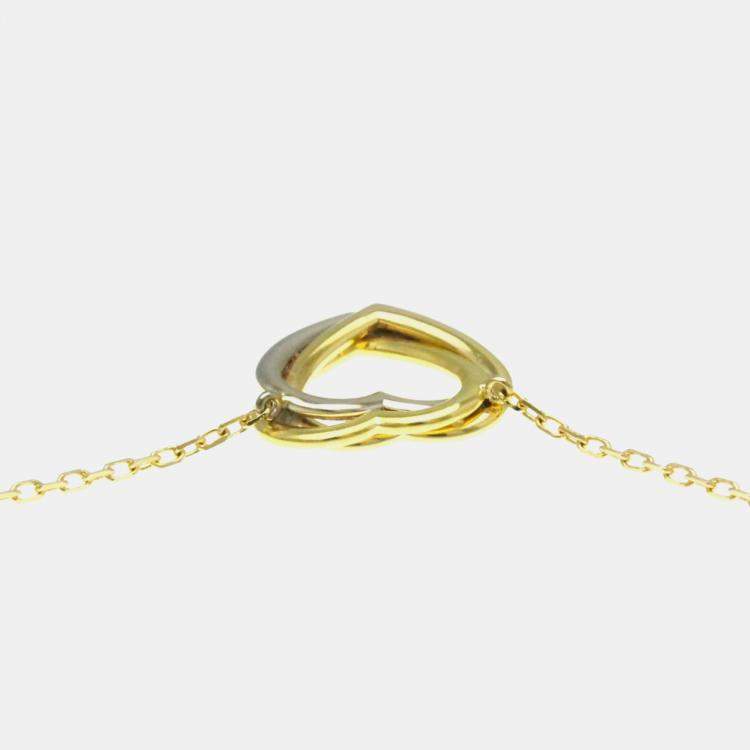 Pre Owned Cartier 18K Yellow, Rose, White Gold Trinity Heart Pendant Necklace