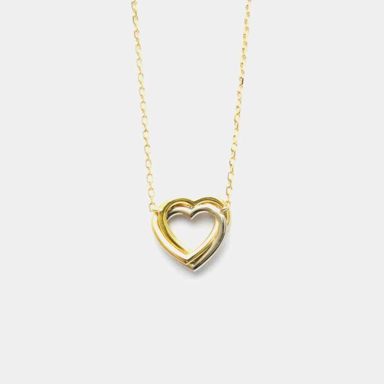 Pre Owned Cartier 18K Yellow, Rose, White Gold Trinity Heart Pendant Necklace