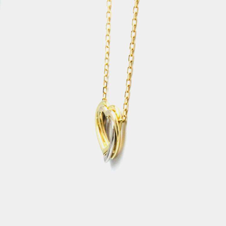 Pre Owned Cartier 18K Yellow, Rose, White Gold Trinity Heart Pendant Necklace