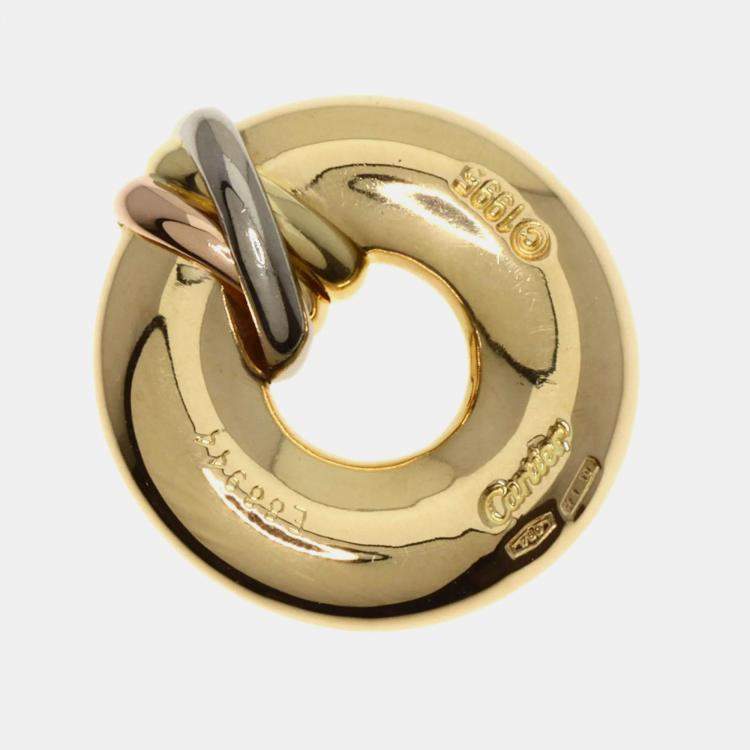 Pre Owned Cartier 18K Yellow, Rose, White Gold Trinity Circle Pendant