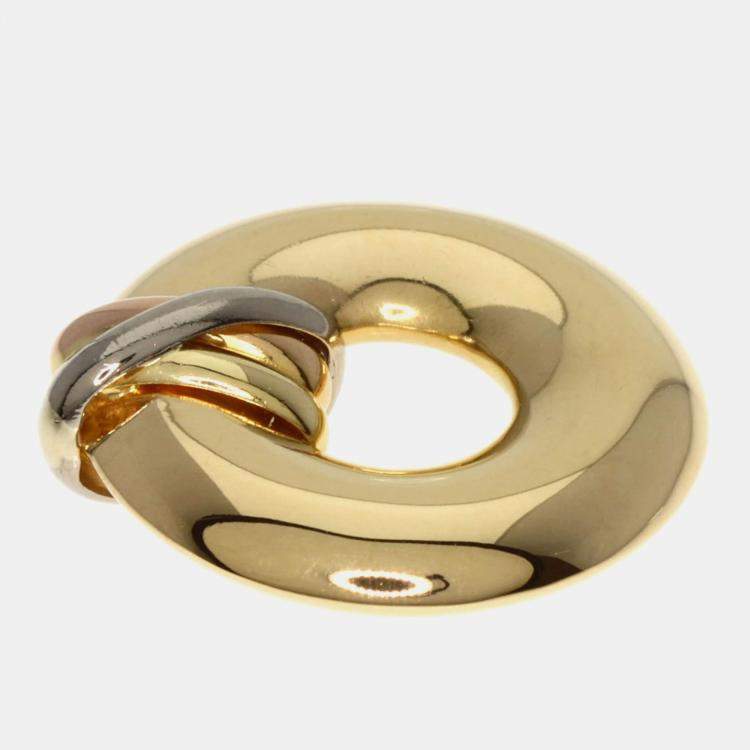 Pre Owned Cartier 18K Yellow, Rose, White Gold Trinity Circle Pendant