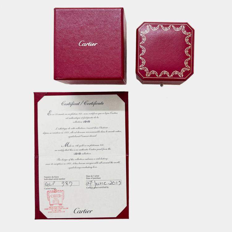 Pre Owned Cartier White Gold Love Wedding Pave Small Diamond Band EU 51