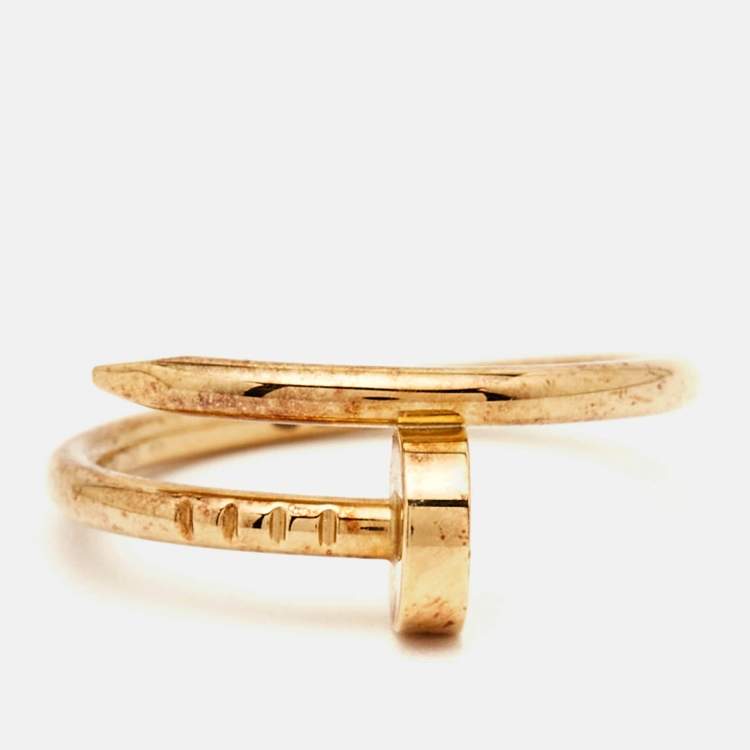 Pre Owned Cartier Juste Un Clou 18k Yellow Gold Small Model Ring Size 48