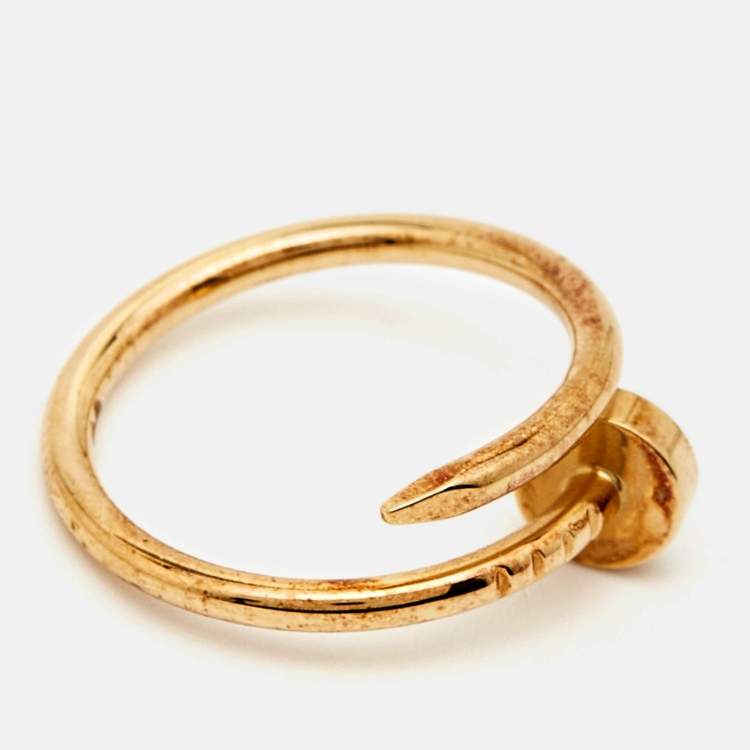 Pre Owned Cartier Juste Un Clou 18k Yellow Gold Small Model Ring Size 48