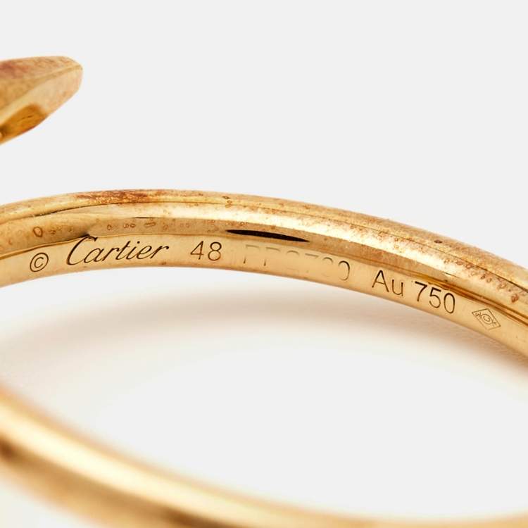 Pre Owned Cartier Juste Un Clou 18k Yellow Gold Small Model Ring Size 48