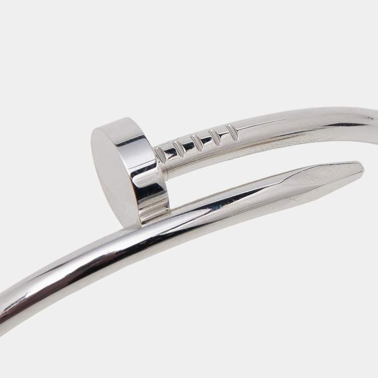Pre Owned Cartier Juste Un Clou 18k White Gold Bracelet 17