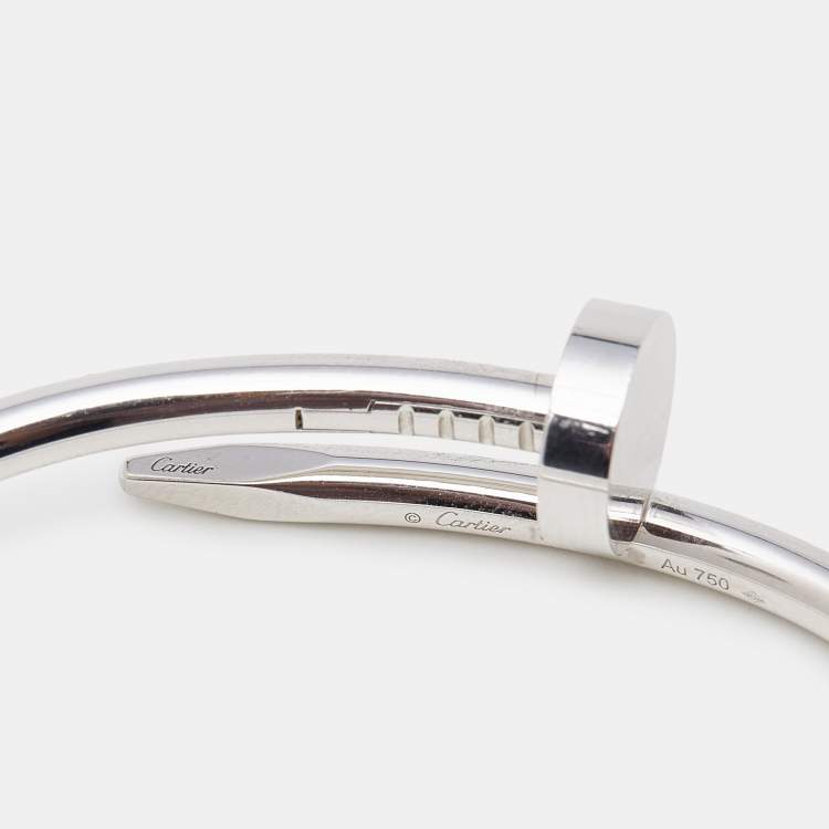 Pre Owned Cartier Juste Un Clou 18k White Gold Bracelet 17