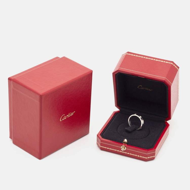 Pre Owned Cartier Love 8 Diamond 18k White Gold Ring Size 54