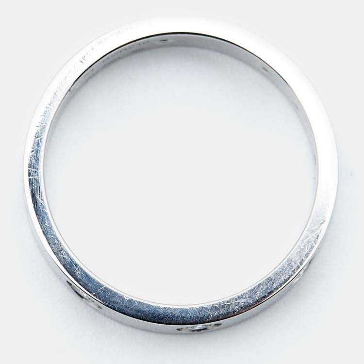 Pre Owned Cartier Love 8 Diamond 18k White Gold Ring Size 54