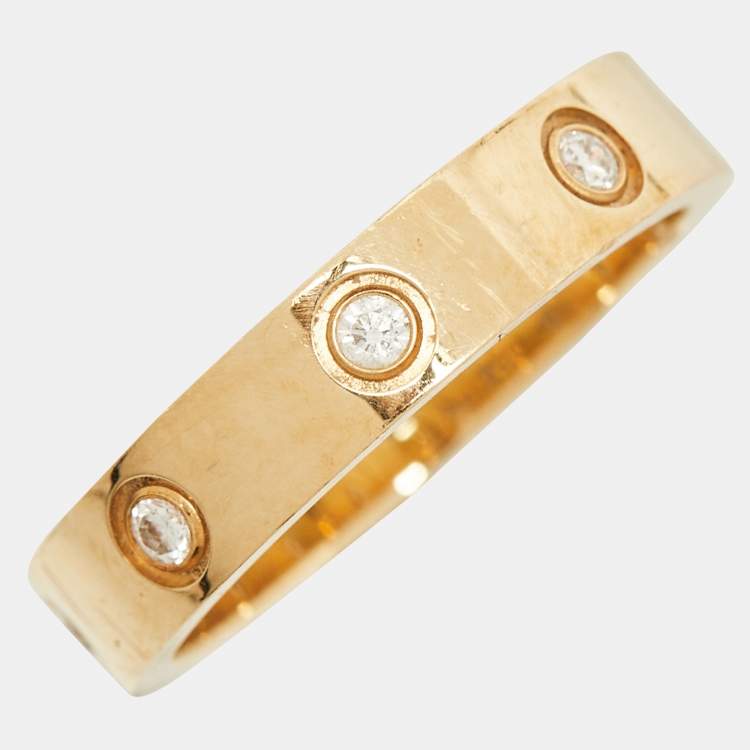 Pre Owned Cartier Love 8 Diamond 18k Yellow Gold Ring Size 52