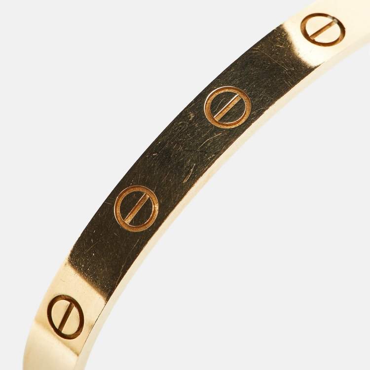 Pre Owned Cartier Love 18K Yellow Gold Open Cuff Bracelet 16