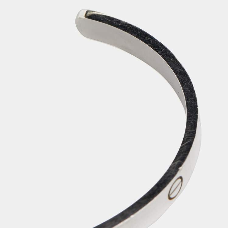 Pre Owned Cartier Love 1 Diamond 18k White Gold Cuff Bracelet