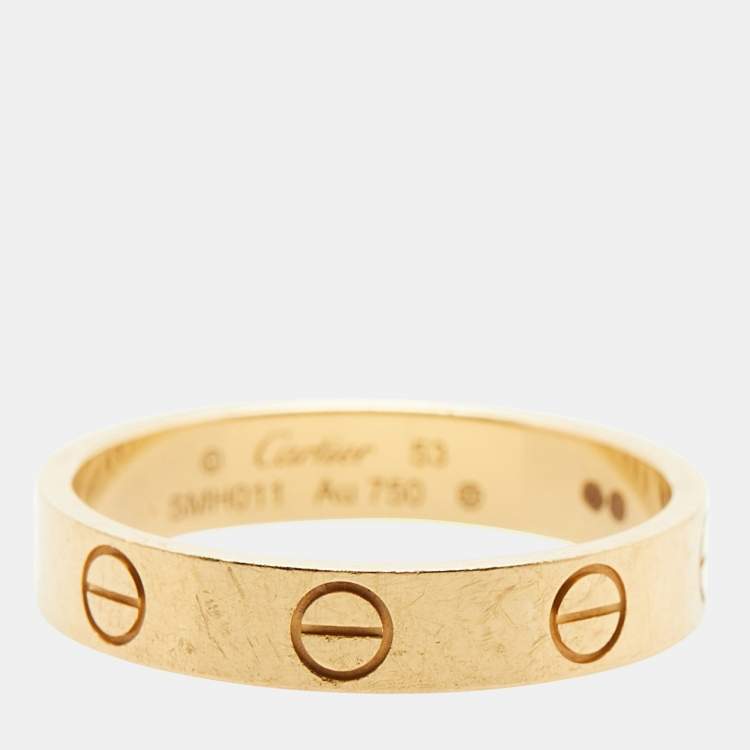 Pre Owned Cartier Love 18k Yellow Gold Wedding Band Ring Size 53