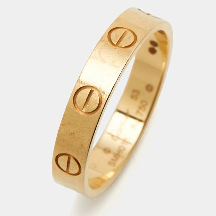 Pre Owned Cartier Love 18k Yellow Gold Wedding Band Ring Size 53