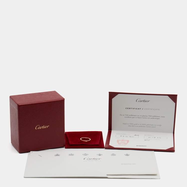 Pre Owned Cartier C De Cartier Diamond 18k Rose Gold Wedding Band Ring Size 49