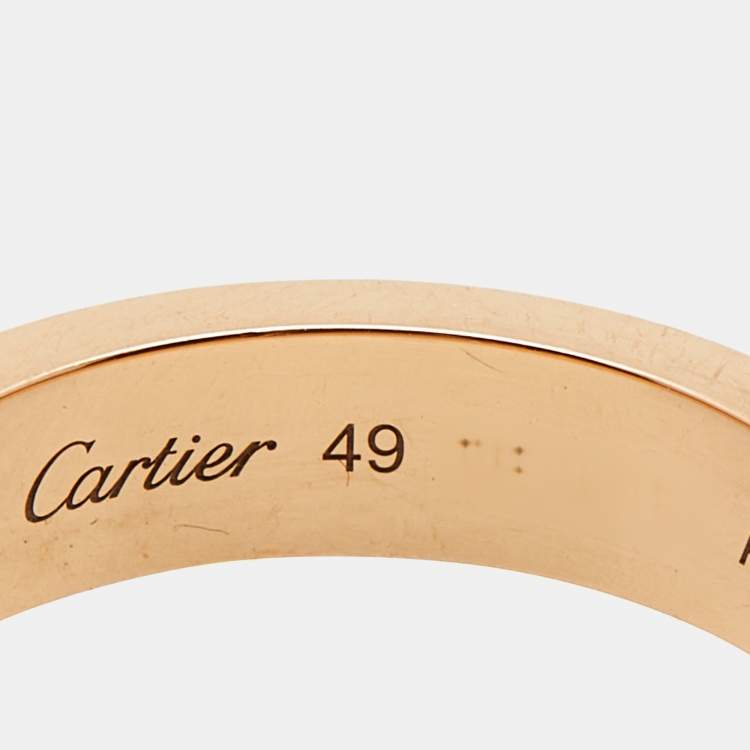 Pre Owned Cartier C De Cartier Diamond 18k Rose Gold Wedding Band Ring Size 49