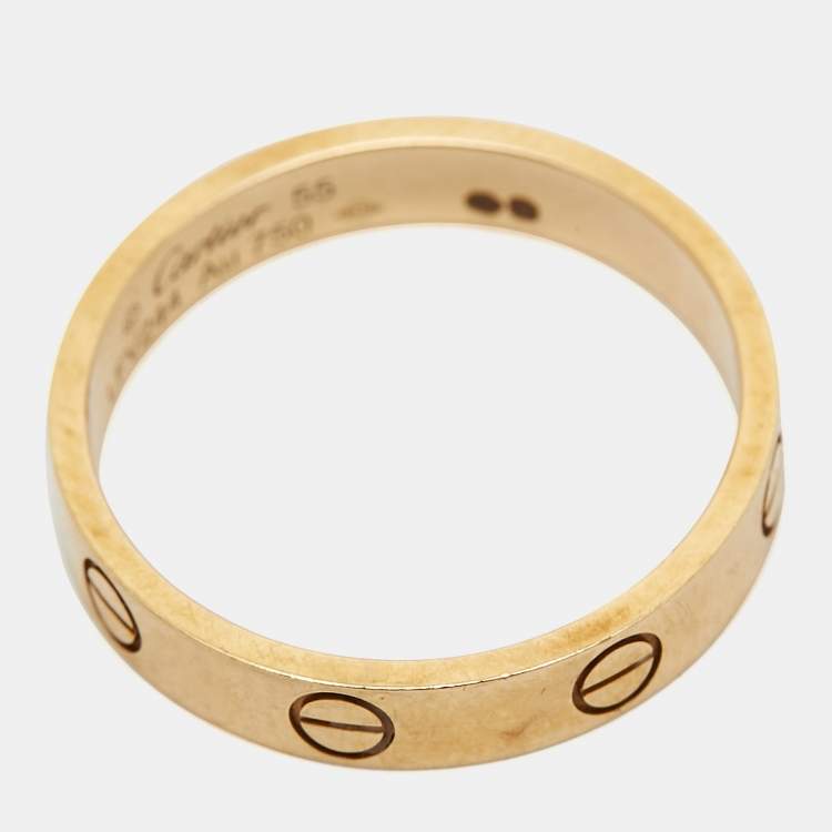 Pre Owned Cartier Love 18k Yellow Gold Wedding Band Ring Size 55