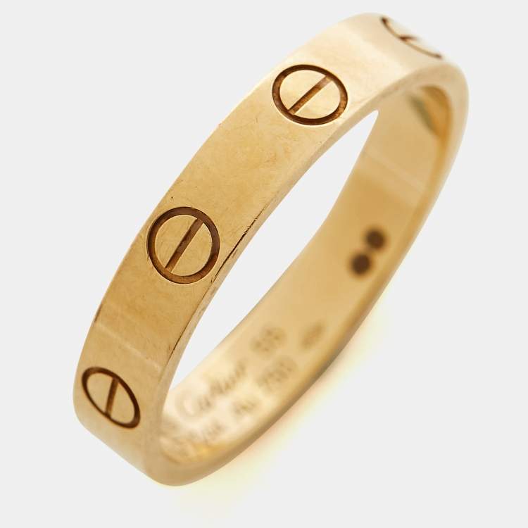 Pre Owned Cartier Love 18k Yellow Gold Wedding Band Ring Size 55