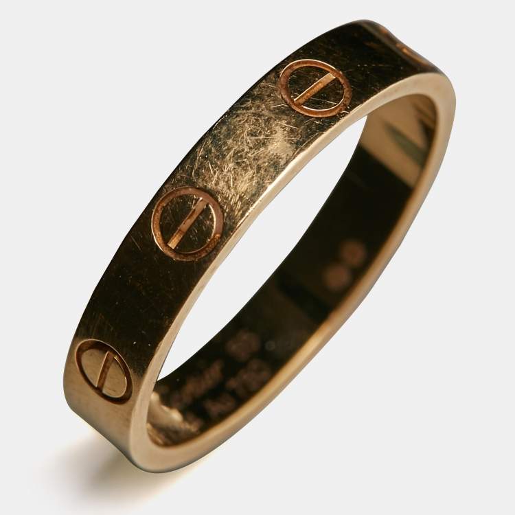 Pre Owned Cartier Love 18k Yellow Gold Wedding Band Ring Size 55