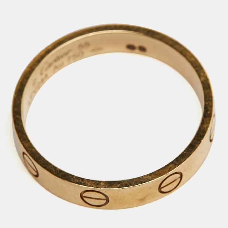 Pre Owned Cartier Love 18k Yellow Gold Wedding Band Ring Size 55