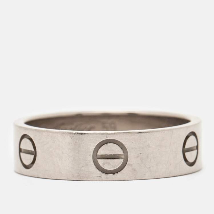 Pre Owned Cartier Love 18k White Gold Ring Size 59