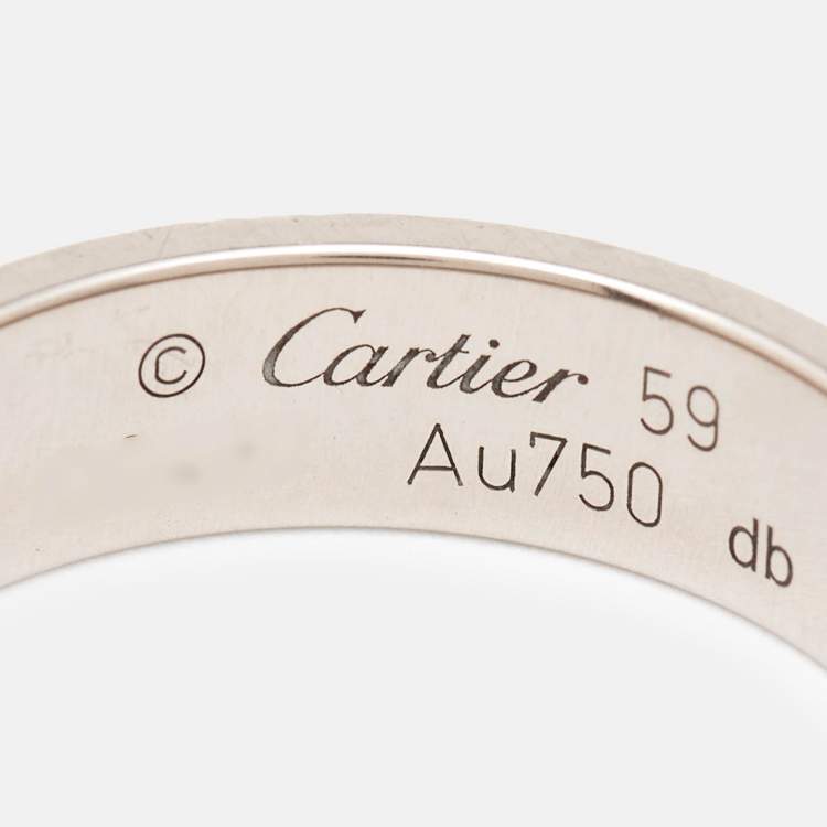 Pre Owned Cartier Love 18k White Gold Ring Size 59