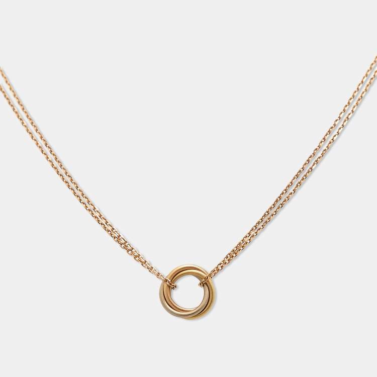 Pre Owned Cartier Trinity 18k Three Tone Gold Necklace