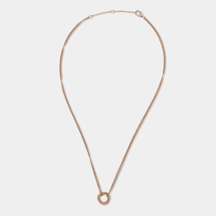 Pre Owned Cartier Trinity 18k Three Tone Gold Necklace