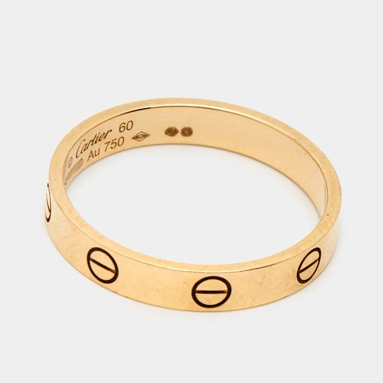 Pre Owned Cartier Love 18k Yellow Gold Wedding Band Ring Size 60
