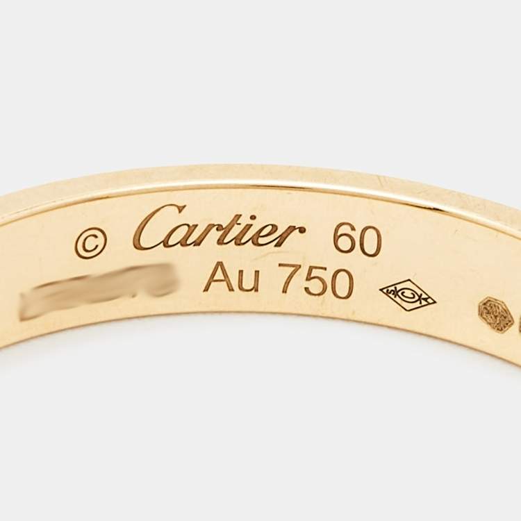Pre Owned Cartier Love 18k Yellow Gold Wedding Band Ring Size 60