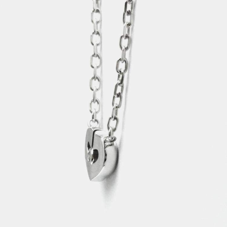 Pre Owned Cartier 18K White Gold and Diamond C De Cartier Heart Pendant Necklace
