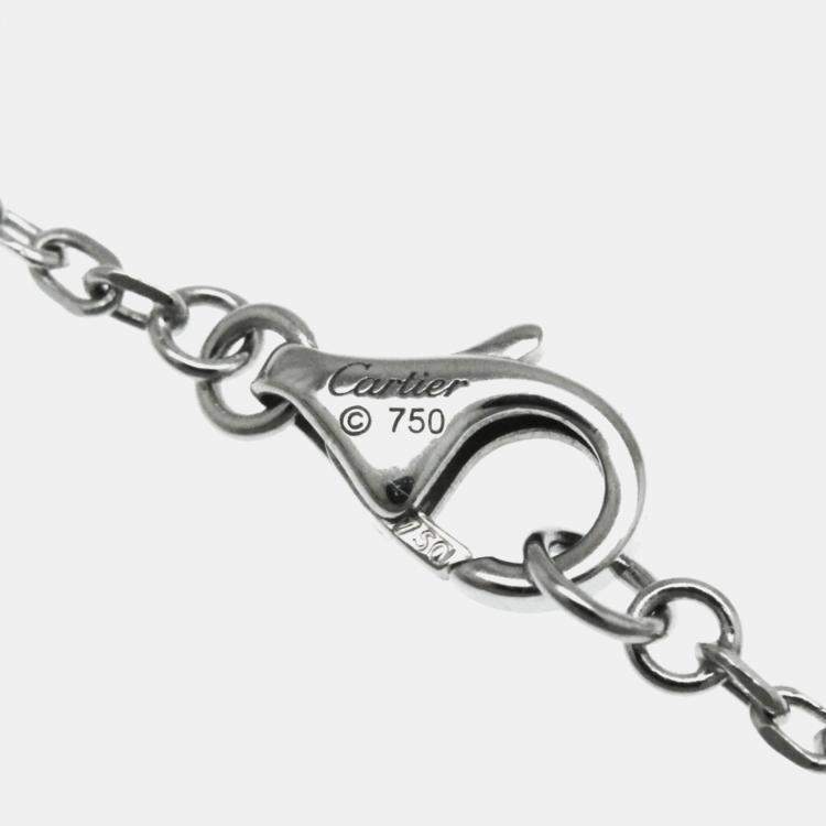 Pre Owned Cartier 18K White Gold and Diamond C De Cartier Heart Pendant Necklace