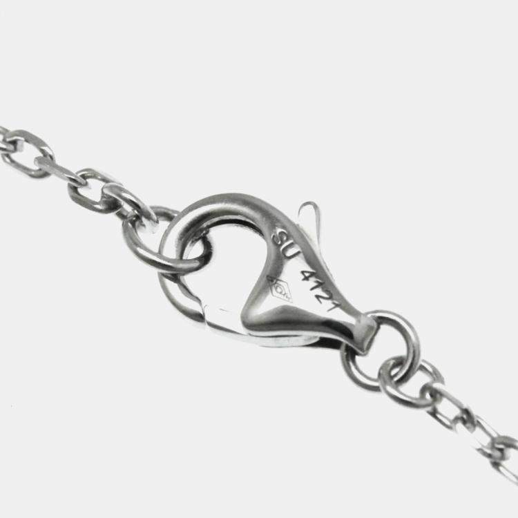 Pre Owned Cartier 18K White Gold and Diamond C De Cartier Heart Pendant Necklace