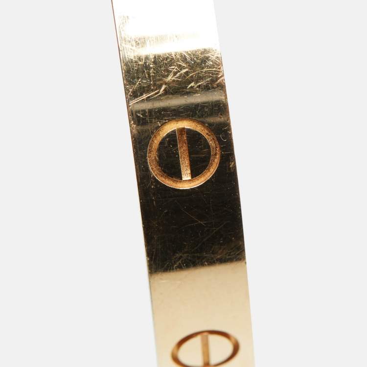 مملوكة مسبقًا Cartier Love 18k Yellow Gold Open Cuff Bracelet 19