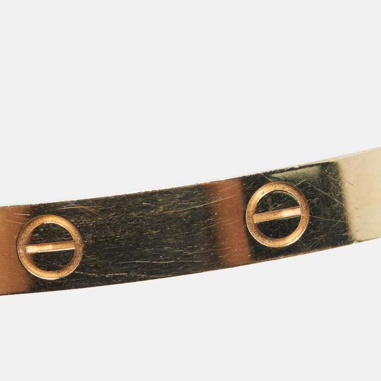 مملوكة مسبقًا Cartier Love 18k Yellow Gold Open Cuff Bracelet 19