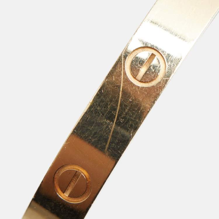 مملوكة مسبقًا Cartier Love 18k Yellow Gold Open Cuff Bracelet 19
