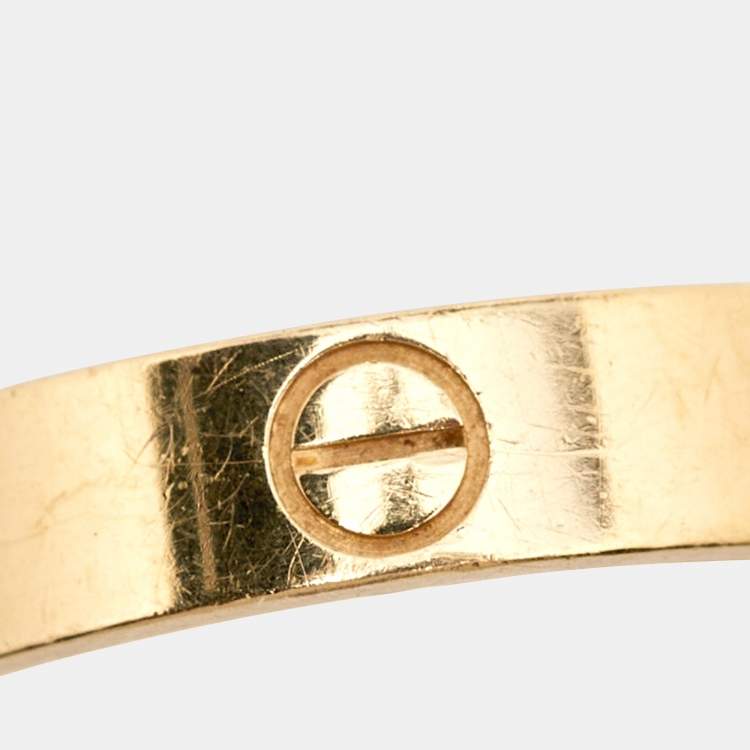 Pre Owned Cartier Love 18k Yellow Gold Narrow Wedding Band Ring Size 51
